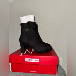IMPO VINCE BLACK ECO SUEDY STRETCH/ ORNAMENT BOOTIE SZ 6M